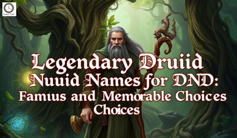 Legendary Druid Names for DND: Famous and Memorable Choices